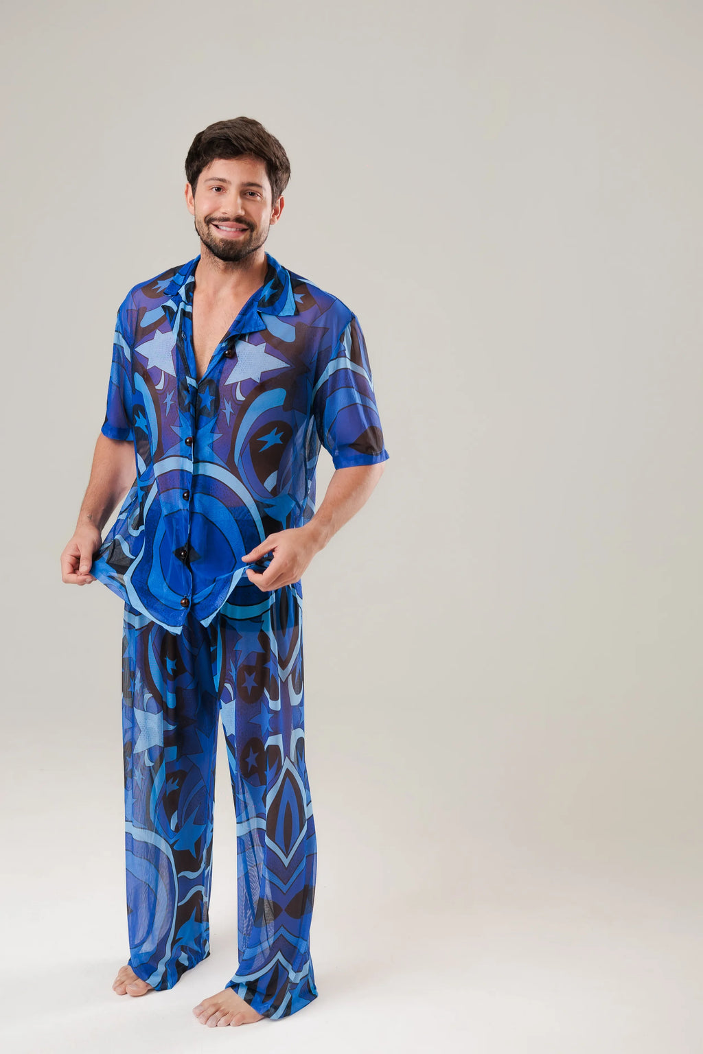 Camisa Botão Manga Curta