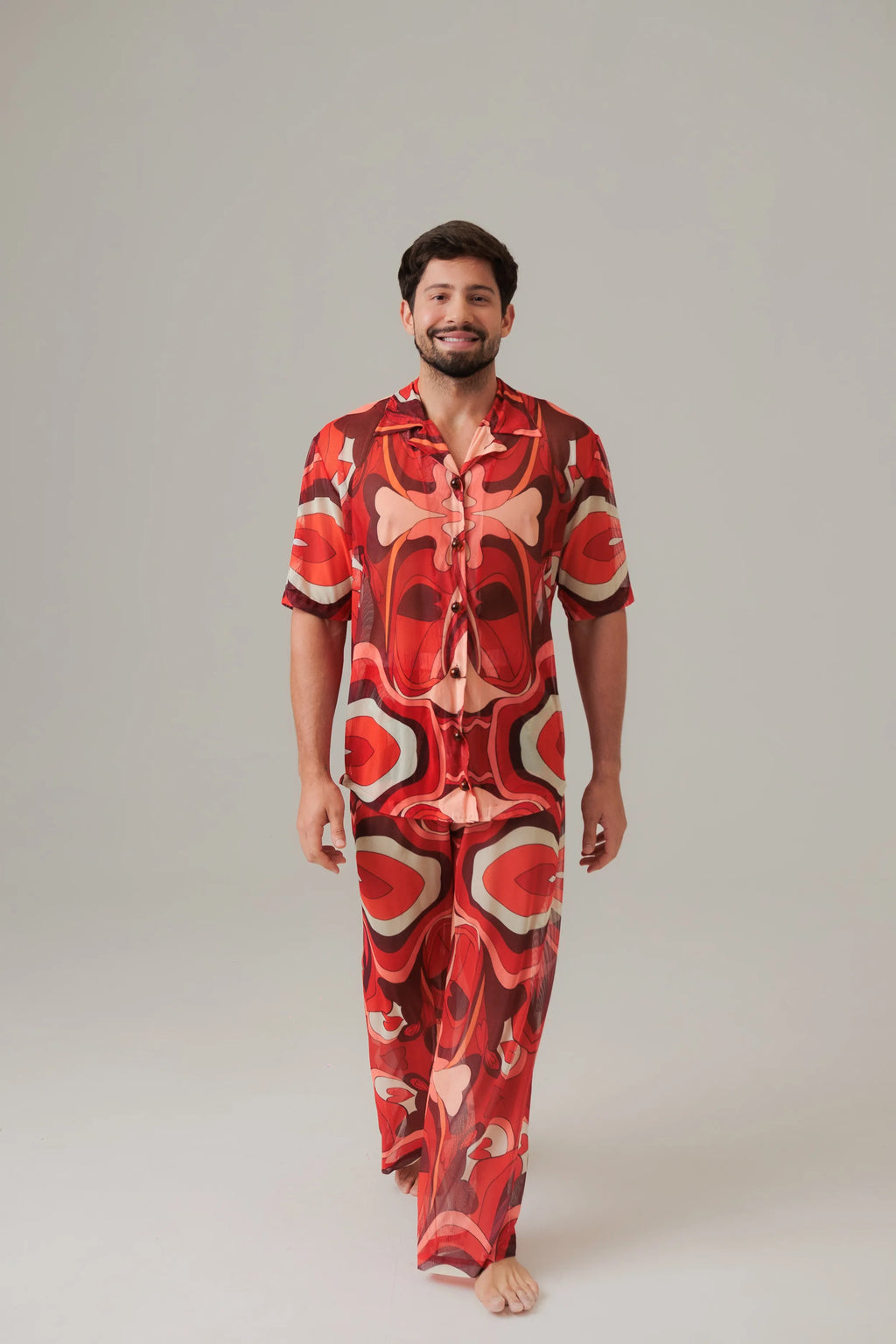 Camisa Botão Manga Curta